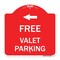 Signmission Free Valet Parking W/ Left Arrow, Red & White Aluminum Architectural Sign, 18" x 18", RW-1818-23943 A-DES-RW-1818-23943 - alternate 1